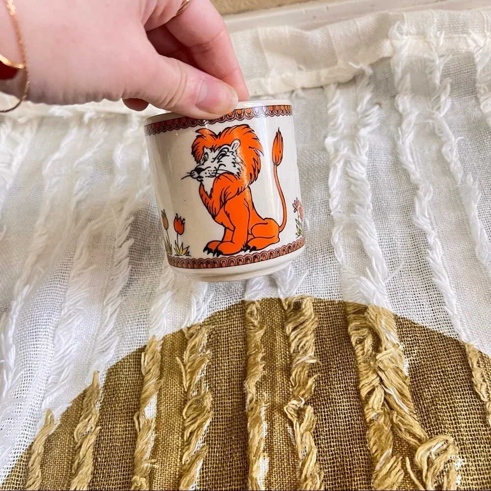 VTG 1960s Made In Japan Porcelain Pig Lion Duck Small Mug Cute